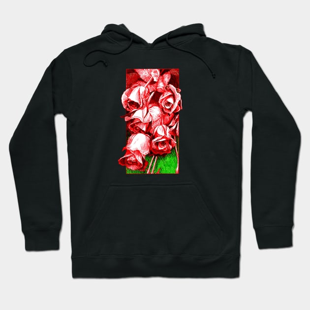 Ink Roses Tattoo Style Hoodie by ClaudiaRinaldi